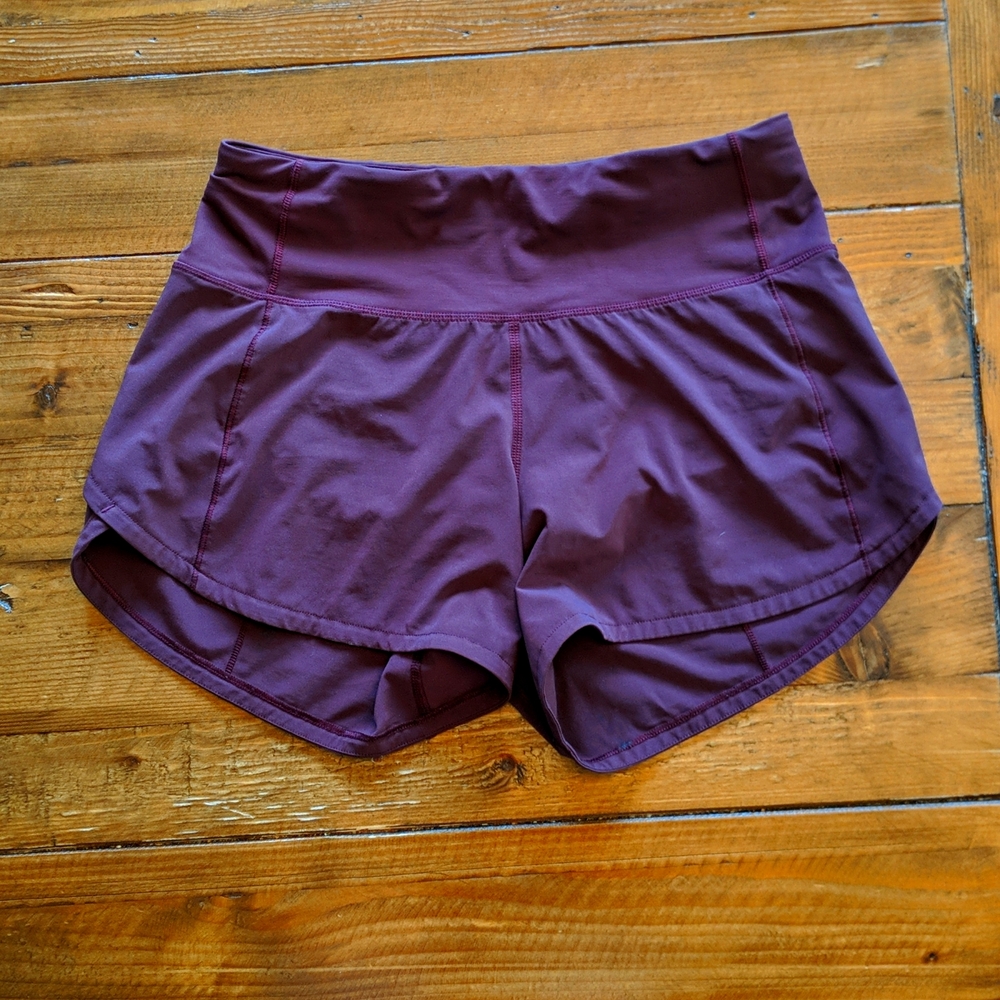 Lululemon Speed Up Mid-Rise Lined Short 4" Size 2 Maroon